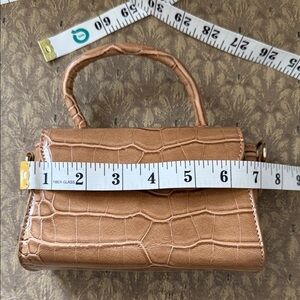 5 for $25, Bundle to Save. Elegant Tan Crocodile-Embossed Handbag